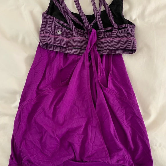 Lululemon purple tank with built in sports - Picture 6 of 6